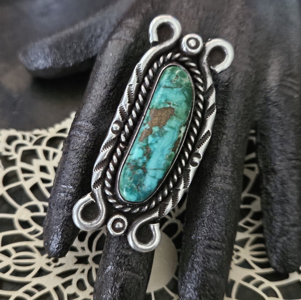 Huge Vintage Navajo Turquoise Ring